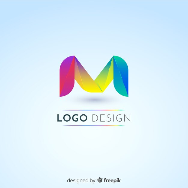 Gradient logo template with abstract shape