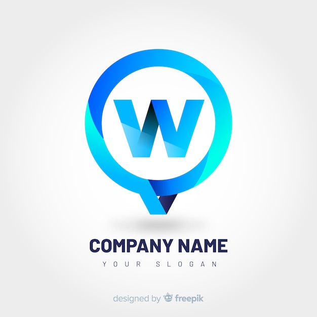 Gradient logo template with abstract shape