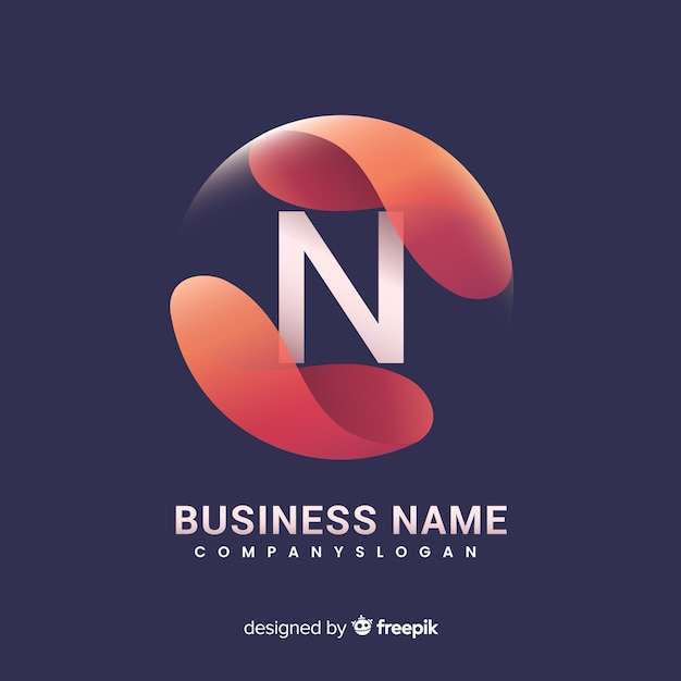 Gradient logo template with abstract shape