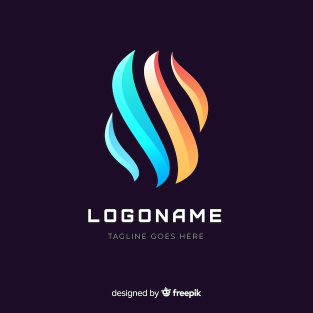 Gradient logo with abstract shape