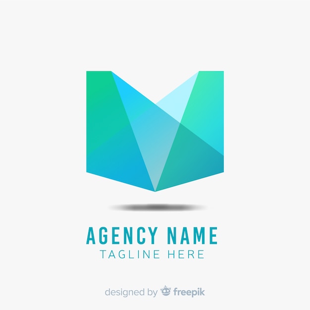 Gradient logo with abstract shape