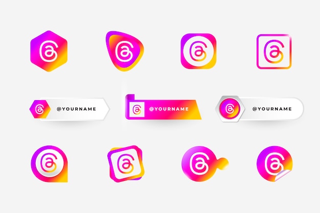 Gradient logos collection for new threads social media application