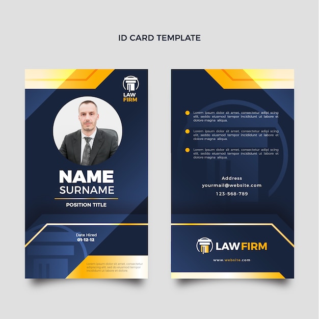 Gradient luxury law firm id card