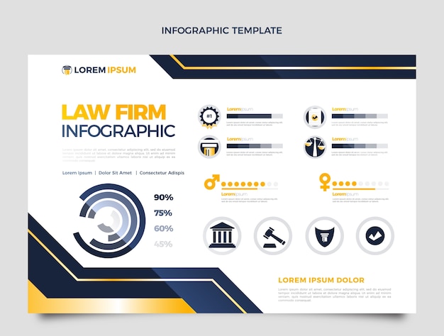 Free Vector gradient luxury law firm infographic