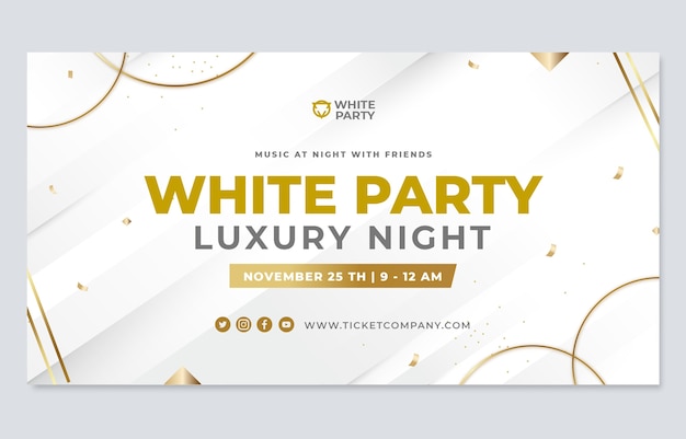 Gradient luxury white party facebook post