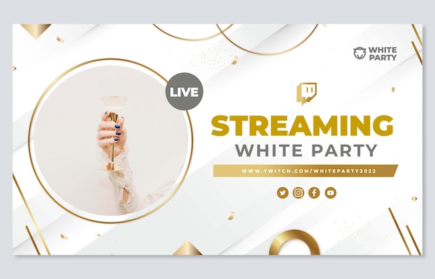 Gradient luxury white party twitch background