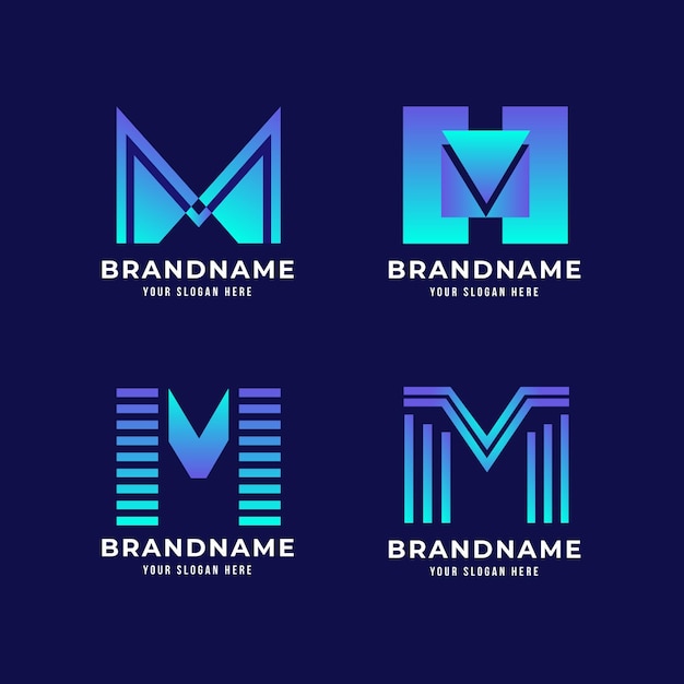 Gradient m logo collection