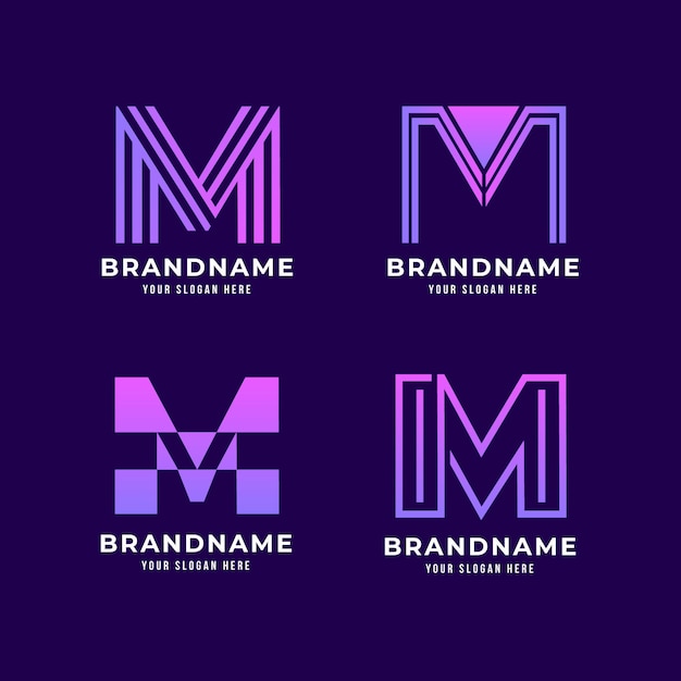 Free Vector gradient m logo collection