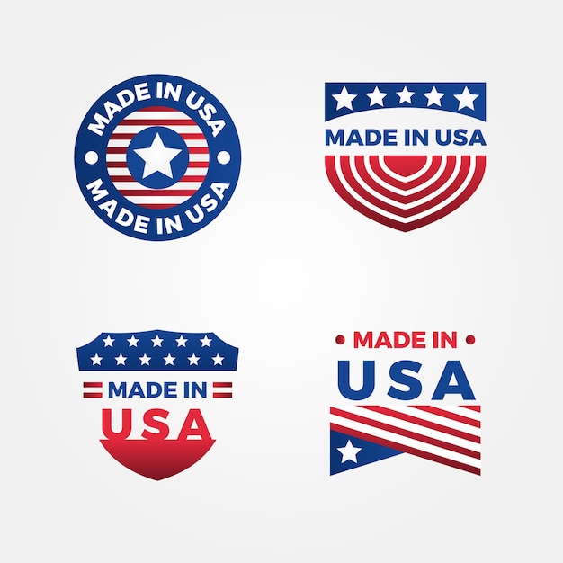 Free vector gradient made in usa logo template