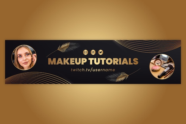 Gradient make-up artist twitch banner