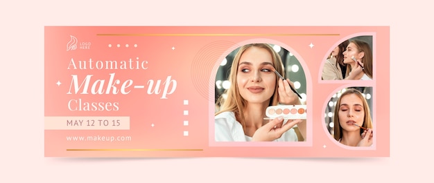 Free Vector gradient makeup artist facebook cover