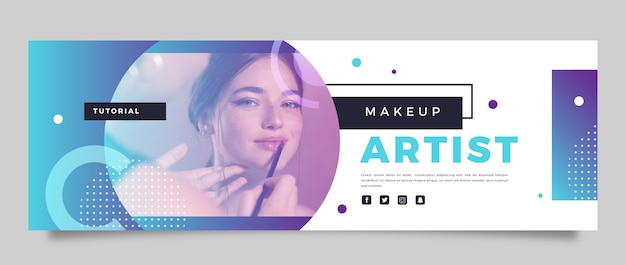 Gradient makeup artist twitter header template