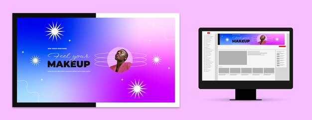 Gradient makeup artist youtube channel art