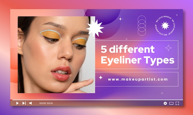 Gradient makeup artist youtube thumbnail