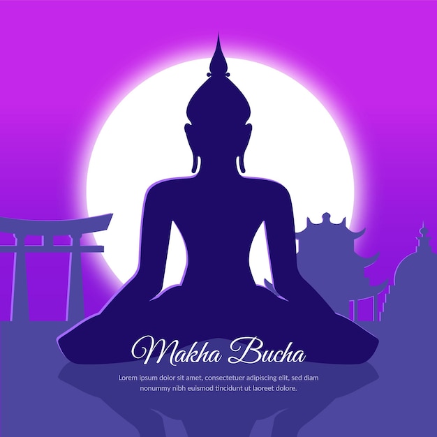 Gradient makha bucha day illustration