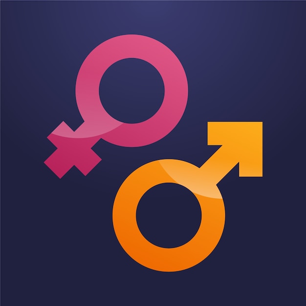 Gradient male female symbols