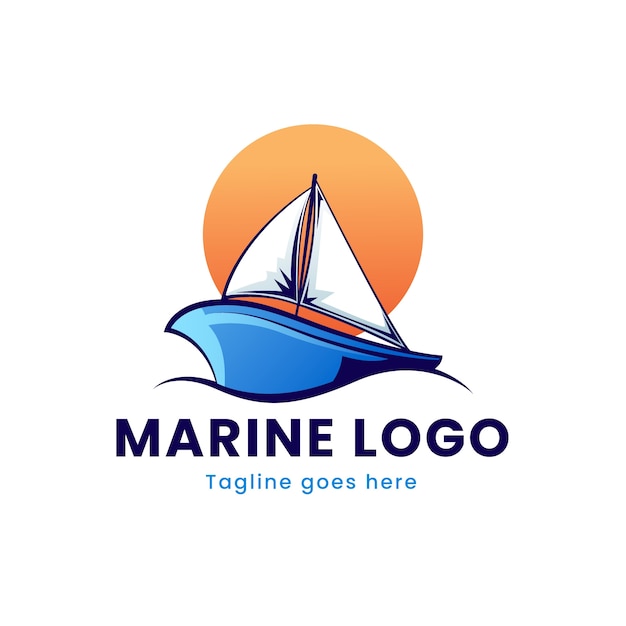 Free vector gradient marine logo design