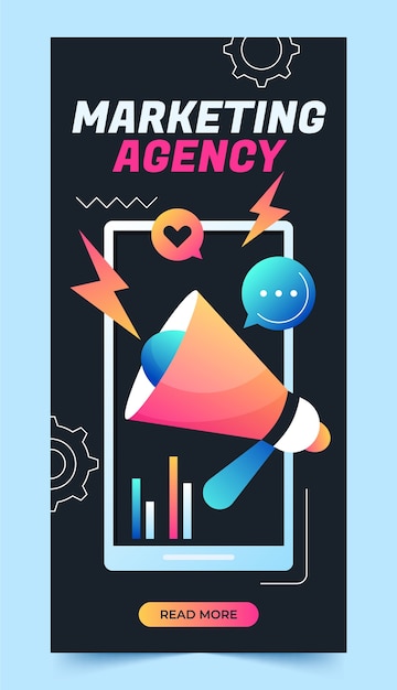 Free Vector gradient marketing agency vertical banner