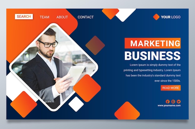 Gradient marketing business landing page