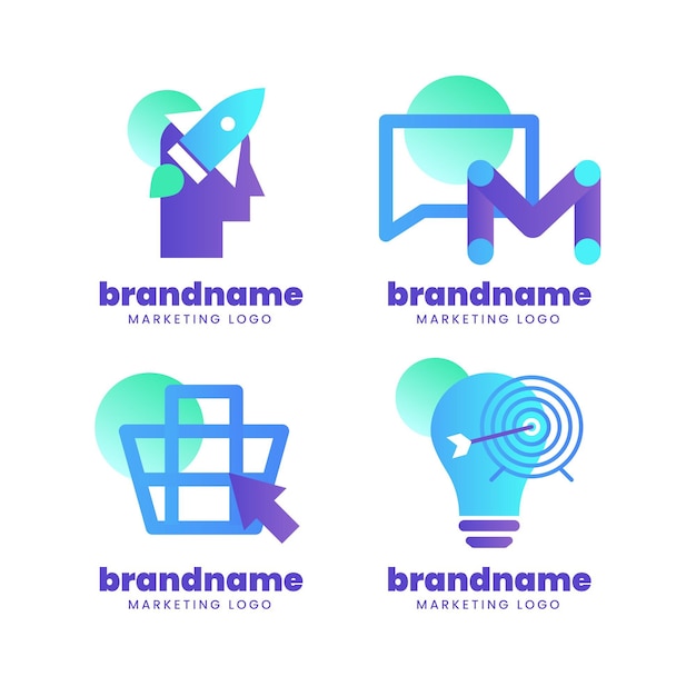 Gradient marketing logo collection