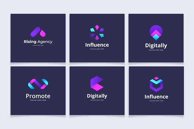 Gradient marketing logo collection