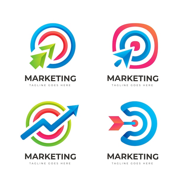 Gradient marketing logo collection