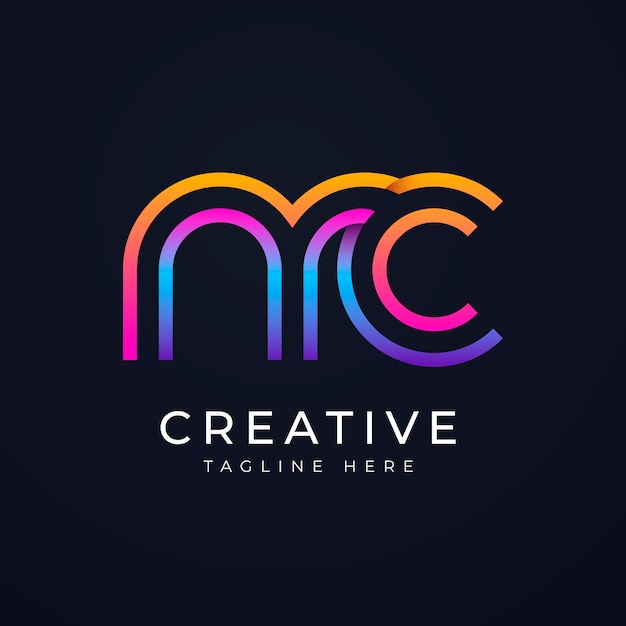 Free Vector gradient mc logo design