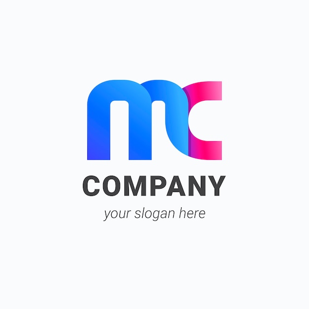 Free Vector gradient mc logo design