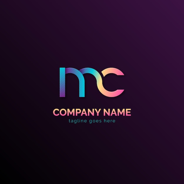 Free Vector gradient mc logo template