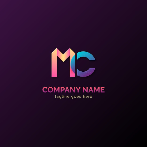 Free Vector gradient mc logo template