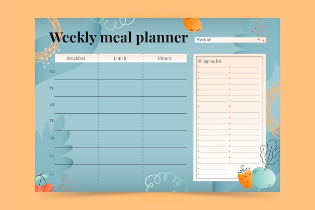 Gradient meal planner template