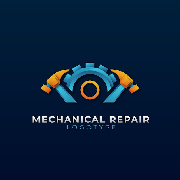 Gradient mechanical repair logo template