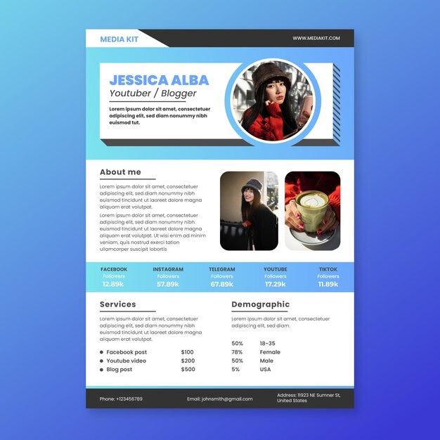 Gradient media kit template