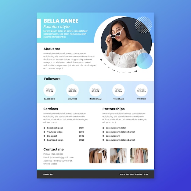 Gradient media kit template