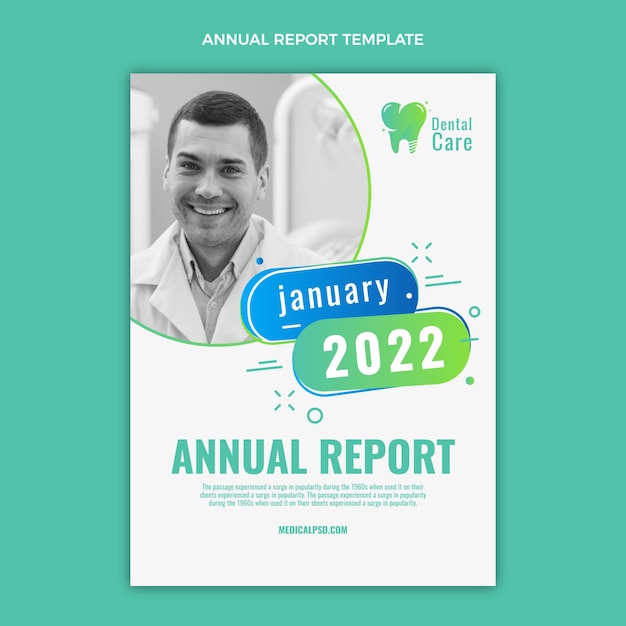 Free Vector gradient medical annual report