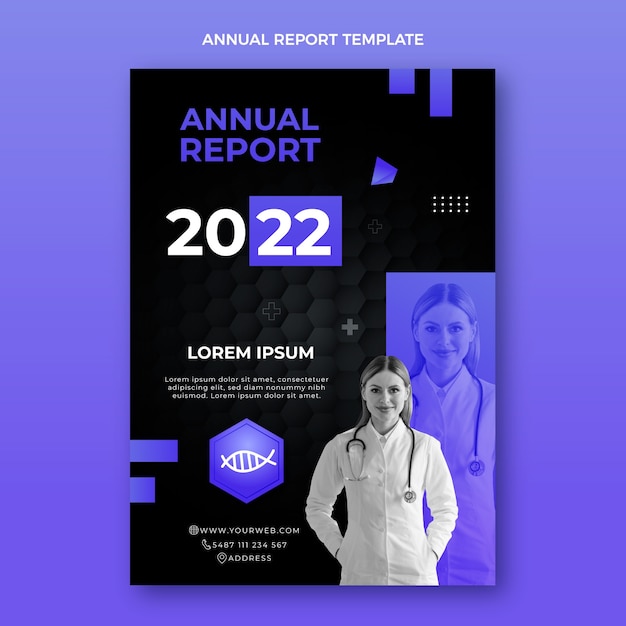 Free Vector gradient medical annual report