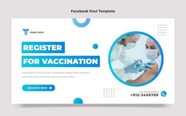 Gradient medical facebook post template