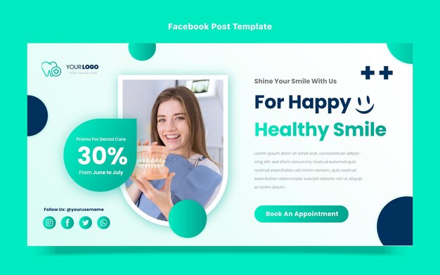 Gradient medical facebook post template