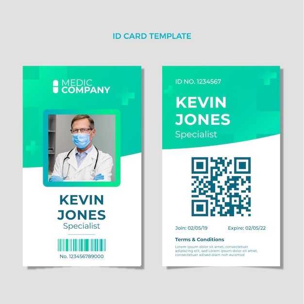 Gradient medical id card template