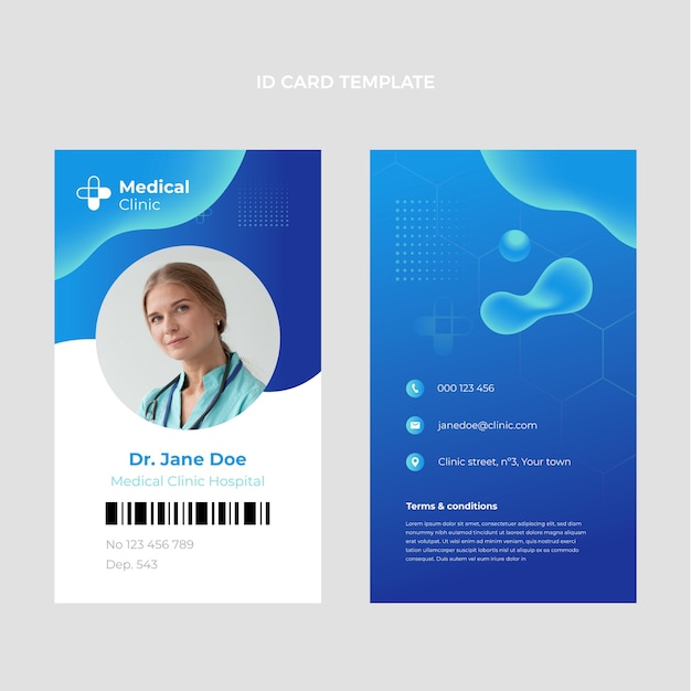 Gradient medical id card template