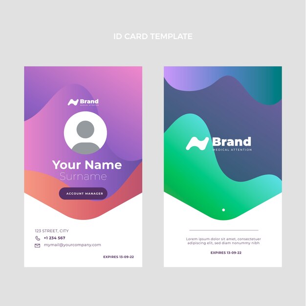 Gradient medical id card template