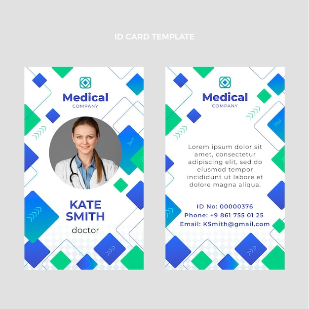 Free vector gradient medical id card