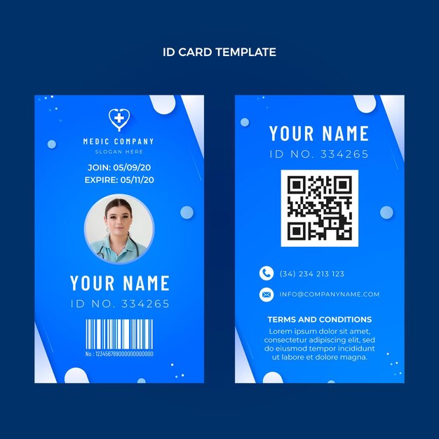 Gradient medical id card