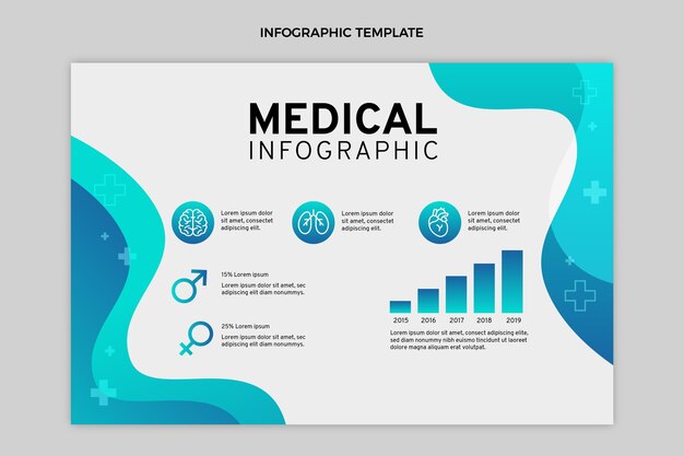 Gradient medical infographic template