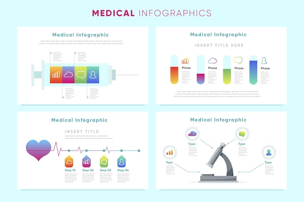 Gradient medical infographics