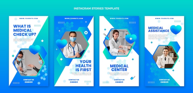 Free Vector gradient medical instagram stories