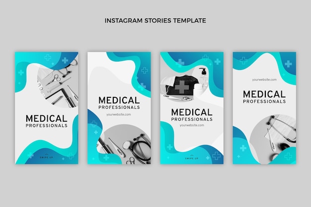 Free Vector gradient medical instagram stories