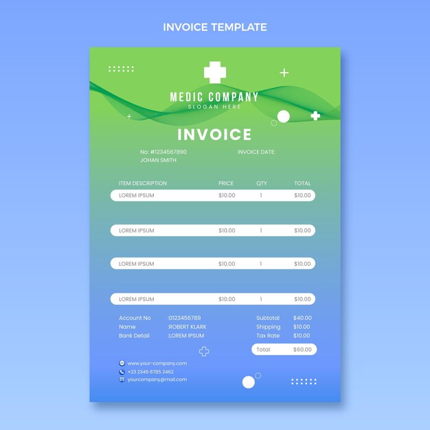 Gradient medical invoice