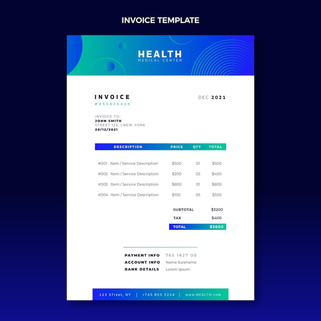 Gradient medical invoice