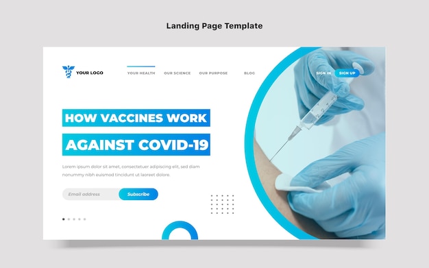 Gradient medical landing page template